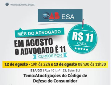 ESA realiza curso Atualizações do Código de Defesa do Consumidor