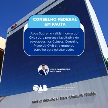 CONSELHO FEDERAL: Conselho Pleno da OAB cria grupo de trabalho para estudar ações, após Supremo validar norma do CNJ sobre presença facultativa de advogados nos Cejuscs