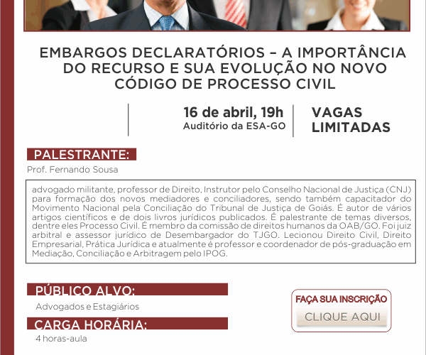 Confira a programação da primeira semana de cursos do Mês da Advocacia