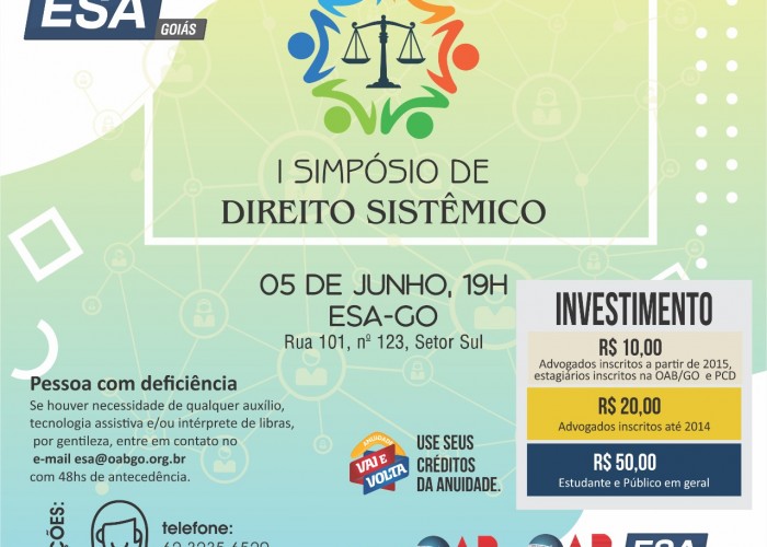 OAB-GO vai debater aprimoramento do Direito Sistêmico em simpósio