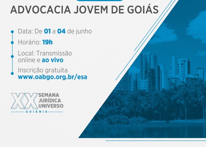 OAB/ESA promove Congresso Online da Advocacia Jovem de Goiás