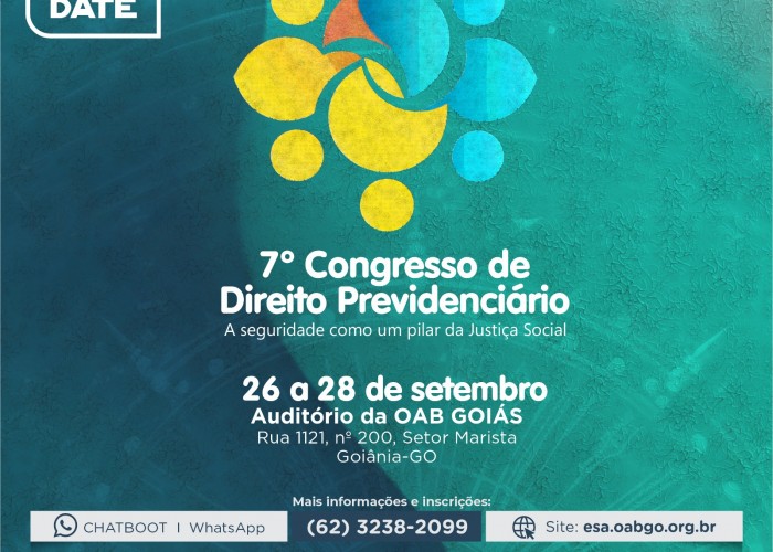 OAB-GO promove 7° Congresso de Direito Previdenciário; inscrições abertas