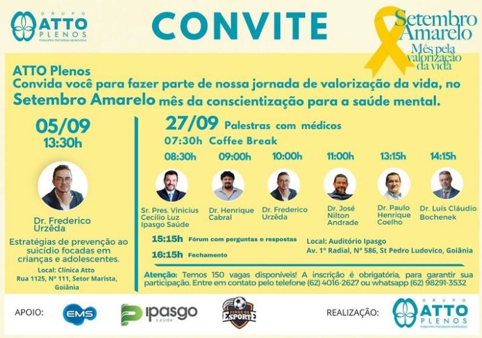 Setembro Amarelo: OAB-GO convida para evento sobre valorização da vida