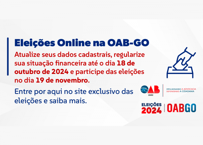 OAB-GO disponibiliza site exclusivo para as eleições de 2024